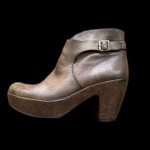 Kork Ease Ramona Platform Lightweight Brown Leather Booties Size 9